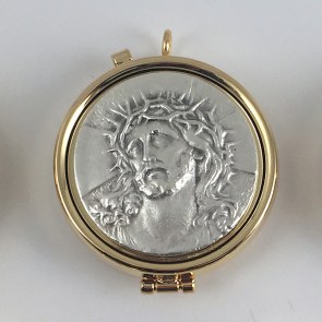 AFF-CAL159 Teca placca Ecce Homo in peltro diam 5,4 cm euro 29,86